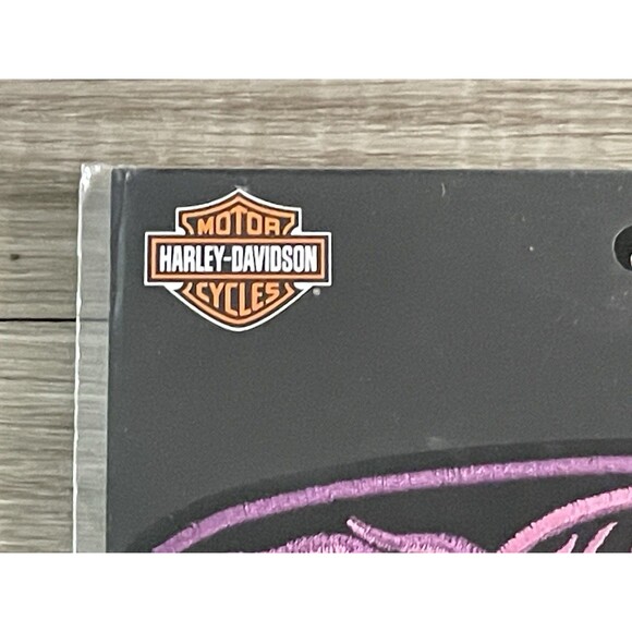 Harley Davidson Harley Diva Ladies Harley Rider Flames Sew On Patch Pink & Black - Picture 2 of 5